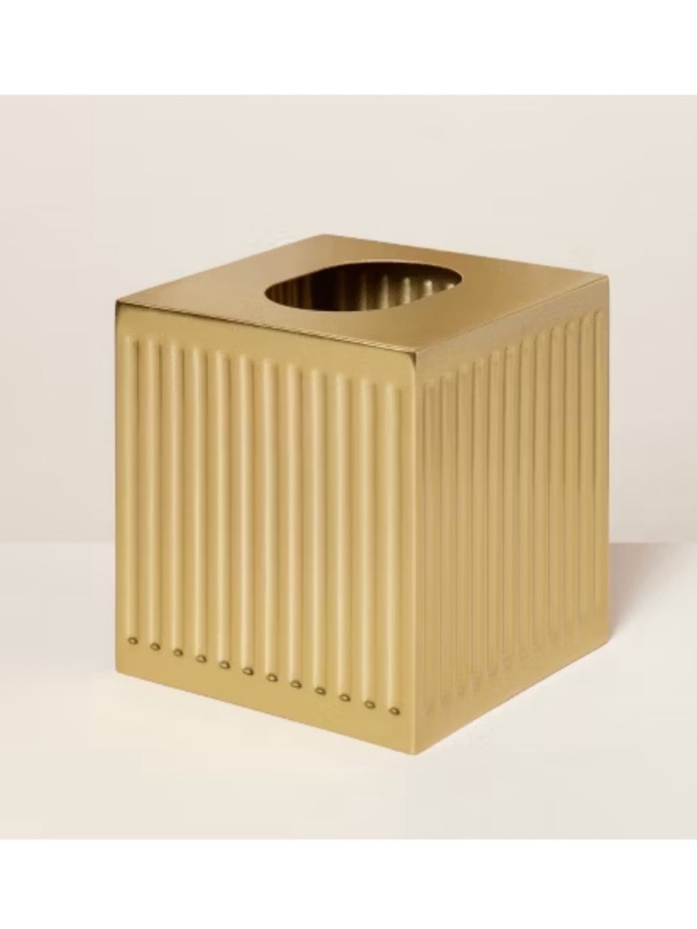 Hearth & Hand with Magnolia NEW Brass Gold Fluted Tissue Kleenex Box Cover